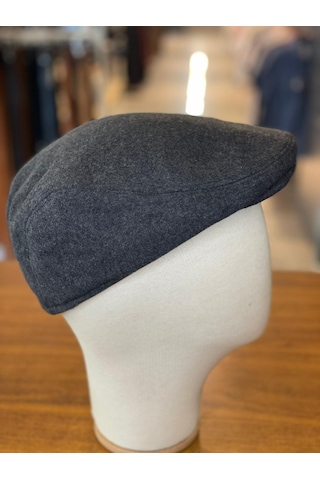 İngiliz London Model Kaşe Kumaş Kasket Şapka Füme
