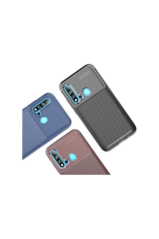 Huawei P20 Lite 2019 Kılıf Karbon Tasarım Negro Silikon Kapak