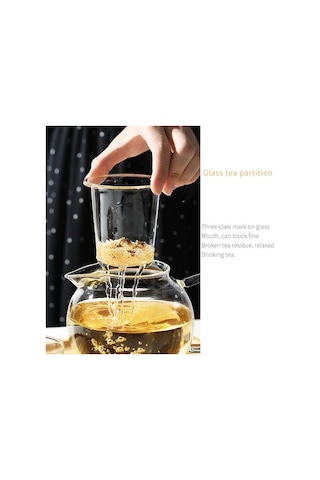 Yüksek Borosilikat Cam Demlik Şeffaf Su Isıtıcısı Filtre İnfuser Demlik Kaynar Su Suyu İçin Isıya Dayanıklı Ev Çaydanlıklar Altın - Beyaz