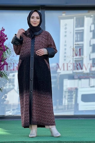 Misswhence 36521 Kaşe Kaban Çok Renkli