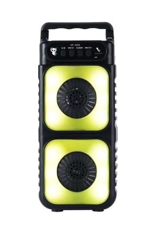 Hf-3225 Rgb Işıklı Taşınabilir Bluetooth Mikrofon Destekli Hoparlör 3x2 İnç Çift Woofer Usb Tf Destekli