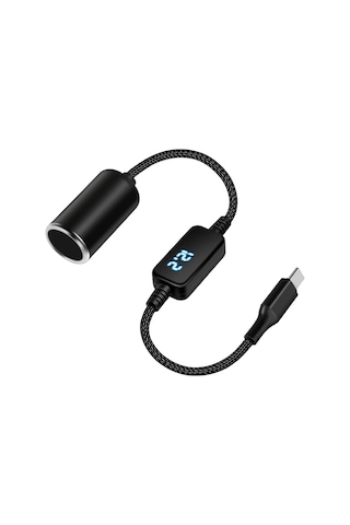 Honeybeeshop 1 Bilgisayar 1 Veya 2 Adet Usb C Erkek 12v Sigara Çakmak Adaptörü Hızlı 18w Şarj Kompakt Araç Güç Dönüştürücü Kablosu Dash Cam Led Işıklar Gps İçin