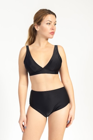 Pemilo Kadın 749 Minimiser Yüksek Bel Bikini Takımı Siyah-siyah 37145 - 1 Siyah