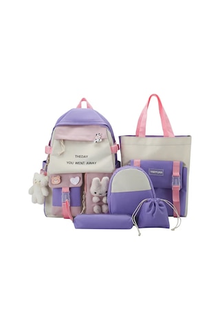 Xinxin Sevimli Kızlar Büyük Kapasiteli Mor Okul Çantası