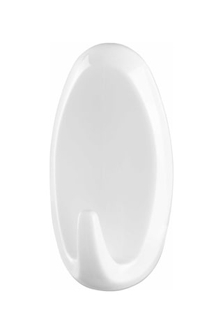 Yapışkanlı Askı - Çivi, İz Bırakmadan Sökülebilir, Beyaz, Oval Beyaz