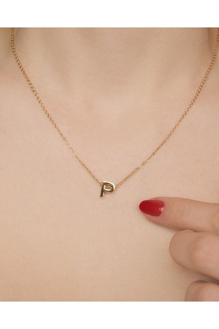 Lekka Design Kadın Kararmaz Çelik Takı P Harf Kolye