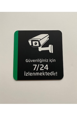Pleksi Güvenlik Kamerası Uyarı Levhası