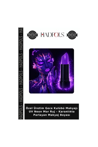 Özel Üretim Gece Kulübü Makyajı Uv Neon Mor Ruj Karanlıkta Parlayan Makyaj Boyası Belirtilmemiş