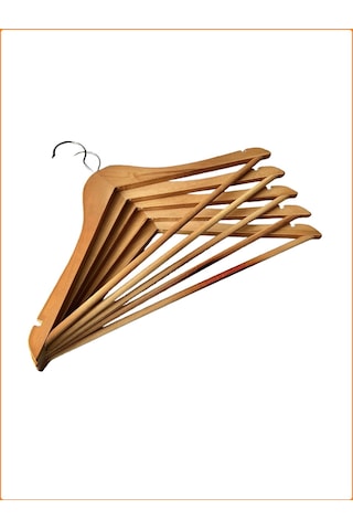 Cilalı Ahşap Elbise Askısı 44 CM 24'lü Ahşap