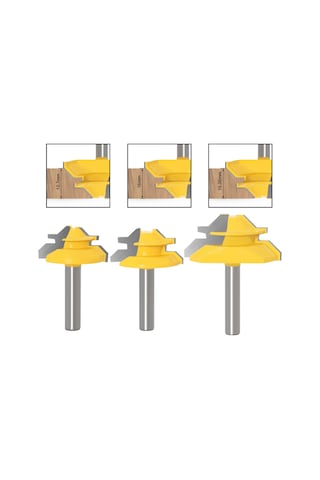 Yaozixa Ahşap İşleme 3'lü Takım: 45 Derece Oynak Bıçaklar, 8 Kollü Konstruksiyon, Hassas Kesim Ve Dayanıklı Malzeme İle Ahşap Birleştirme