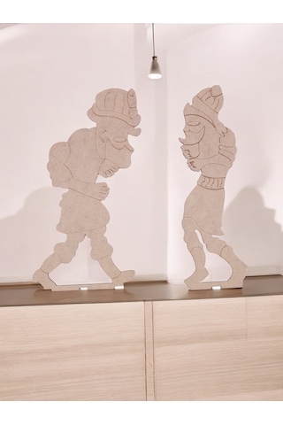 Türk Kahramanlar Hacivat Ve Karagöz Büyük Boy Ahşap Hobi Boyama S