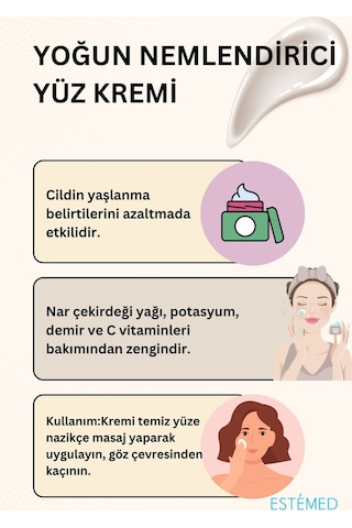 Yoğun Nemlendirici Yüz Kremi & Pomegranate Intense Moisturizing Face Care Cream 50ml