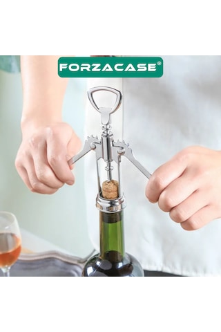 Paslanmaz Çelik Kanatlı Tirbuşon Mantar Kapak Şişe Açacağı -fc717 Kırmızı