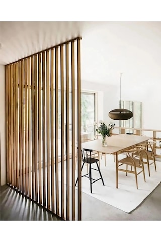 Ahşap Çıtalı Paravan Oda Ayırıcı Seperatör Duvar 200 X 280 Cm