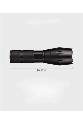 Gold Orion Km-108 T6 Led Şarjlı El Feneri 5 Modlu 200 Metre Işık Mesafesi Açık Gri