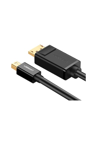 Ugreen 4K 60Hz / 2K 144Hz Mini DisplayPort to DisplayPort Dönüştürücü Kablo 1.5 Metre Siyah