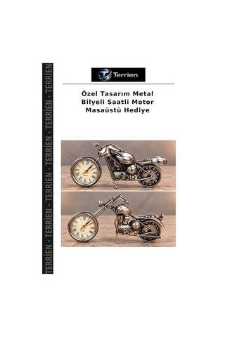 Özel Tasarım Metal Bilyeli Saatli Motor Masaüstü Hediye