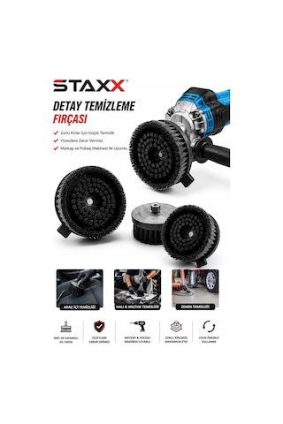 Staxx St180psh 180mm Koltuk Temizleme Polisaj Makinesi Oto Kuaför Detay Temizlik Fırçası Halı