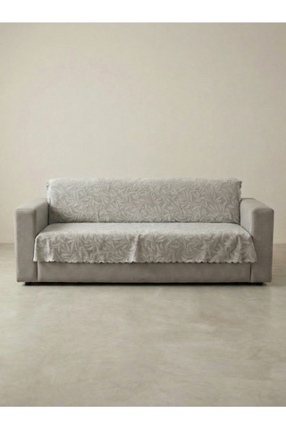 Sofline Kaymaz Tabanlı Tay Tüyü Çekyat, Koltuk, Kanepe Örtüsü Krem 175x210cm Krem