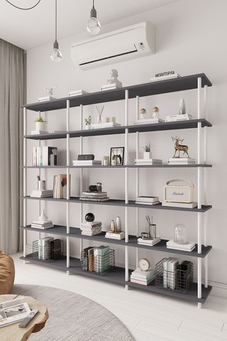 Çevir Kur 200 Cm Antrasit Kitaplık Bd 200 177 29 Cm Antrasit