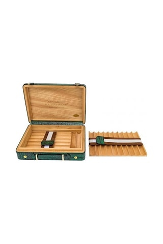 Lubinski Deri Croco Humidor El Çantası Puro Kutusu 18's Antrasit Lb-624