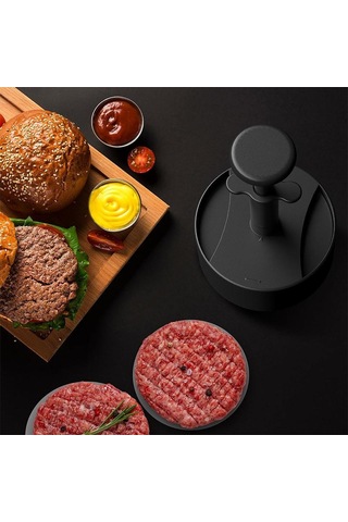 Gri Doldurulmuş Burgerler İçin Hamburger Presi Burger Patty Maker Sığır Eti Sebzeli Maker Kalıp Burger Köftesi Pişirme Barbekü İçin Mükemmel Gri