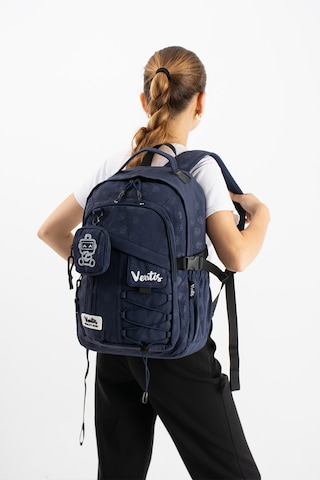 Ventis Qualty Okul Çantası Su Geçirmez Klinkır Kumaş Unisex Sırt Çantası Model 9b Lacivert