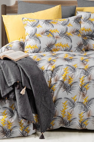 Lastikli Çarşaflı Tek Kişilik Nevresim Takımı Monyell Sarı