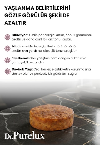 Yaşlanma Ve Kırışıklık Karşıtı, Dolgunlaştırıcı Serum Etkili - Peeling Etkili Süngerli Sabun Kabak Lifi - Lavanta