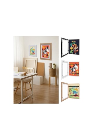 Novahub Bej 3-1 Adet Manyetik Çocuk Sanat Çerçevesi, Değiştirilebilir Fotoğraf Depolama, Çocuklar İçin Sanat Sergisi Ekran, Ev Ve Ofis Dekorasyonu