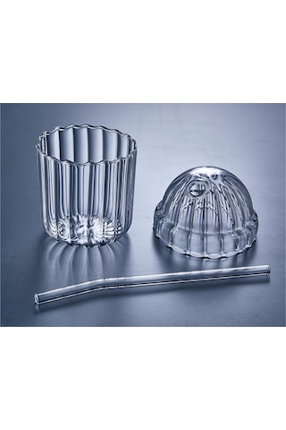 Devigo 2 Adet Kapaklı Pipetli Pinterest Bardak Soğuk Kahve Ve Sunum Bardağı 430 ML