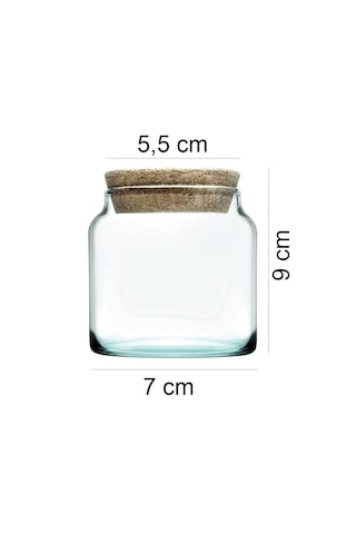 12 Adet Tahta Kaşıklı Mantar Kapak Baharatlık 300 Ml Siyah Etiket Şeffaf