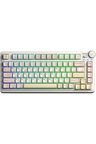 Aula Au75 3 Modlu Rgb Hot Swap Mekanik Tkl Bloomfield Switch Kablosuz Makrolu Klavye Krem