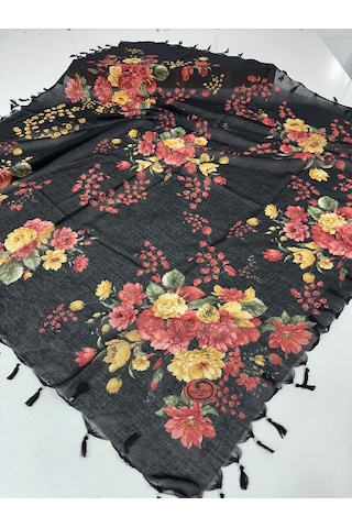 Sökme Boncuklu Pamuk Yazma - 05651 Siyah,sarı