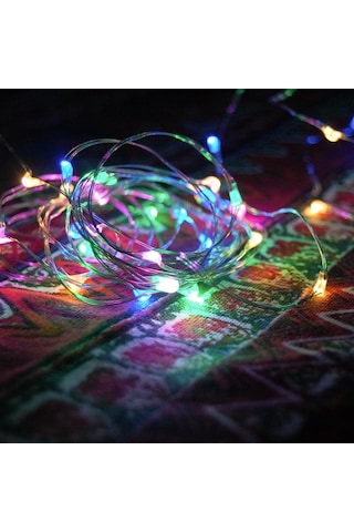 10 Metre Renkli Pilli Led Işık 10 Metre Renkli Led Işık Noel Ağacı Işığı Pilli Yılbaşı Ağacı Işığı Renkli