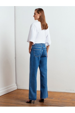 Dilvin 72053 Wide Leg Denim Pantolon-mavi Mavi