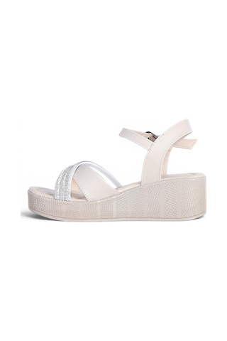 Ayakcenter Byn Ayışığı By33 Krem Kadın 7 Cm Topuklu Sandalet