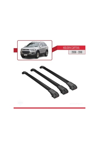 Holden Captiva 2006-2018 Arası İle Uyumlu Ace-1 Ara Atkı Tavan Barı Siyah 3 Adet Bar