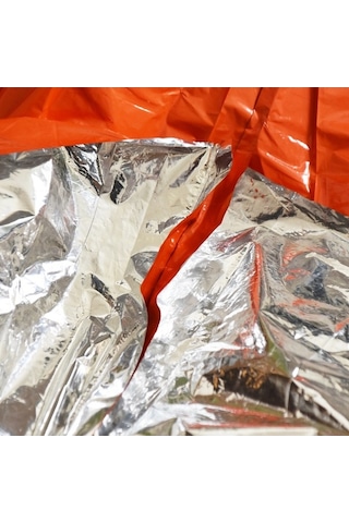 Tongxida Turuncu/kamufle Yeşil Seçenekli 100x130mm Acil Durum Yağmurluğu, Kamuflaj Çok Renkli