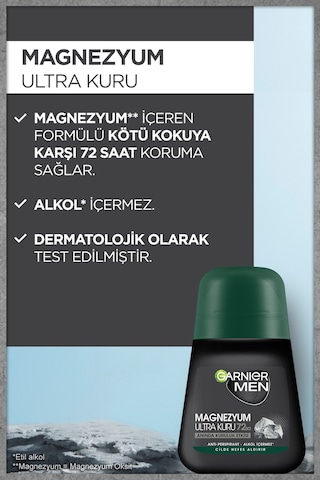Garnier Men Magnezyum Ultra Kuru Erkek Roll-On 50 ML