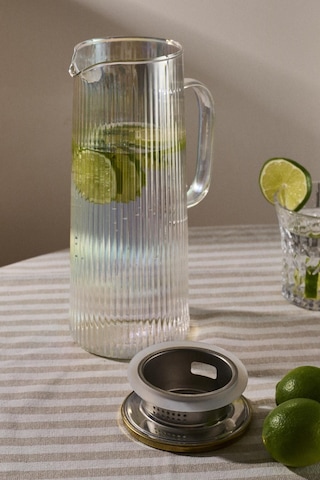 Pina Luster Çizgi Dokusu Filtre Kapaklı Sürahi 1300ml Luster