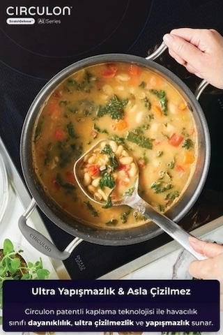 Circulon 24 Cm Kapaklı Derin Tencere Çok Renkli