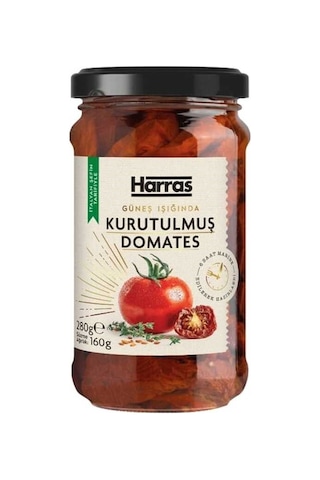Güneşte Kurutulmuş Domates Doğal Katkısız 280 Gr 4 Adet Kavanoz Süzme 160 Gr X 4
