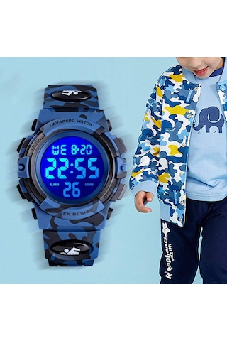 Çocuk Saati 6-15 Yaş Arası Erkek Çocukları İçin Dijital Spor Açık Hava Çok Fonksiyonlu Kronograf Led 50 M Su Geçirmez Alarm Takvim Analog Saat Silikon Bantlı Çocuklar İçin E Diğer