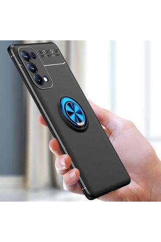 Oppo Reno 5 5G Kılıf Yüzüklü Magnetli Ravel Case
