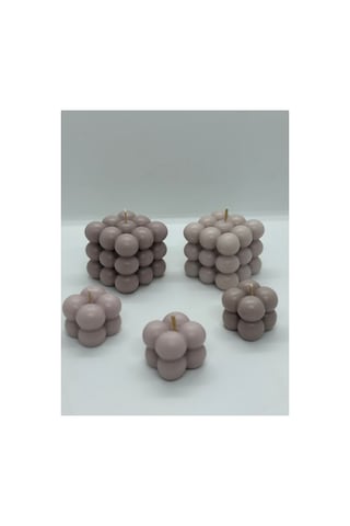El Yapımı Bej Bubble Mum Seti %100 Doğal Soya Wax Düğün/kına/nişan/hediyelik Bej