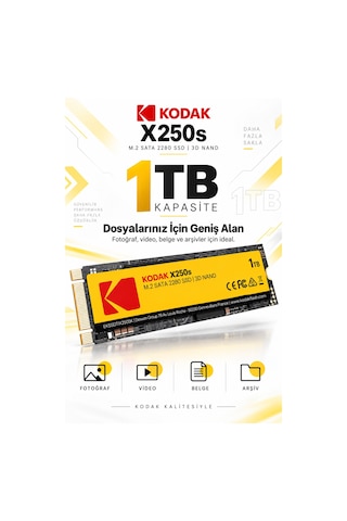 X250s 1tb M.2 Sata 2280 Ssd 520 Mb/s Okuma 500 Mb/s Yazma Hızlı Ssd