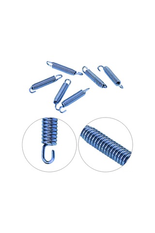 Ximistore9 Motosiklet Egzos Borusu Yay Kancası Mavi 6 Adet - Paslanmaz Çelik, Isı Dayanıklı, Anti-koroziv Aksesuar