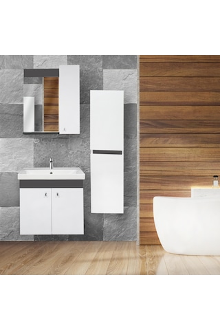 Karen Banyo New Bahar 60 Cm Banyo Dolap Boy Dolap Hediyeli Beyaz