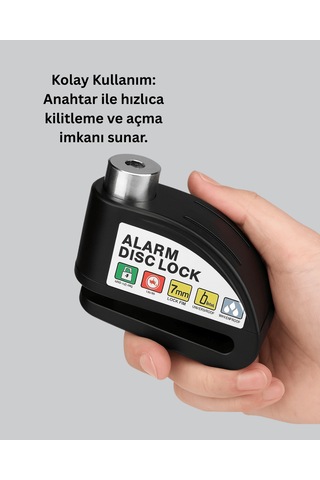 Ekonomik Alarm Disk Kilidi Motosiklet Scooter Bisiklet